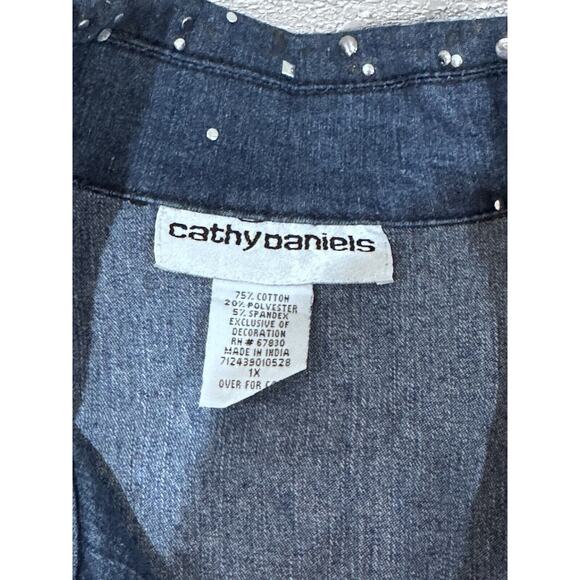 C. D. Daniels Women's Embellished Sparkle Denim Western Stretch Jacket Size 1X - Picture 6 of 9